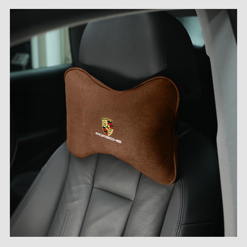 

Car Interior Seat Neck Pillow Lumbar Back Support Auto Headrest Cushion For Porsche 911 Cayenne 918 Pajun 917 718 Panamera Macan
