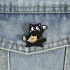 Barista Black Cat Enamel Pin Cartoon Cat Brooches Apron Animals Lapel Badge For Backpacks Bags Adorable Gift For Friends