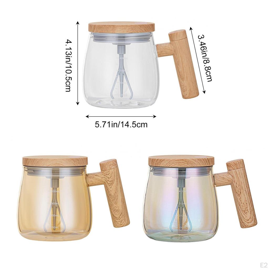 Mug - 400ml Electric Mixing Cup for Coffee Milk with Lid