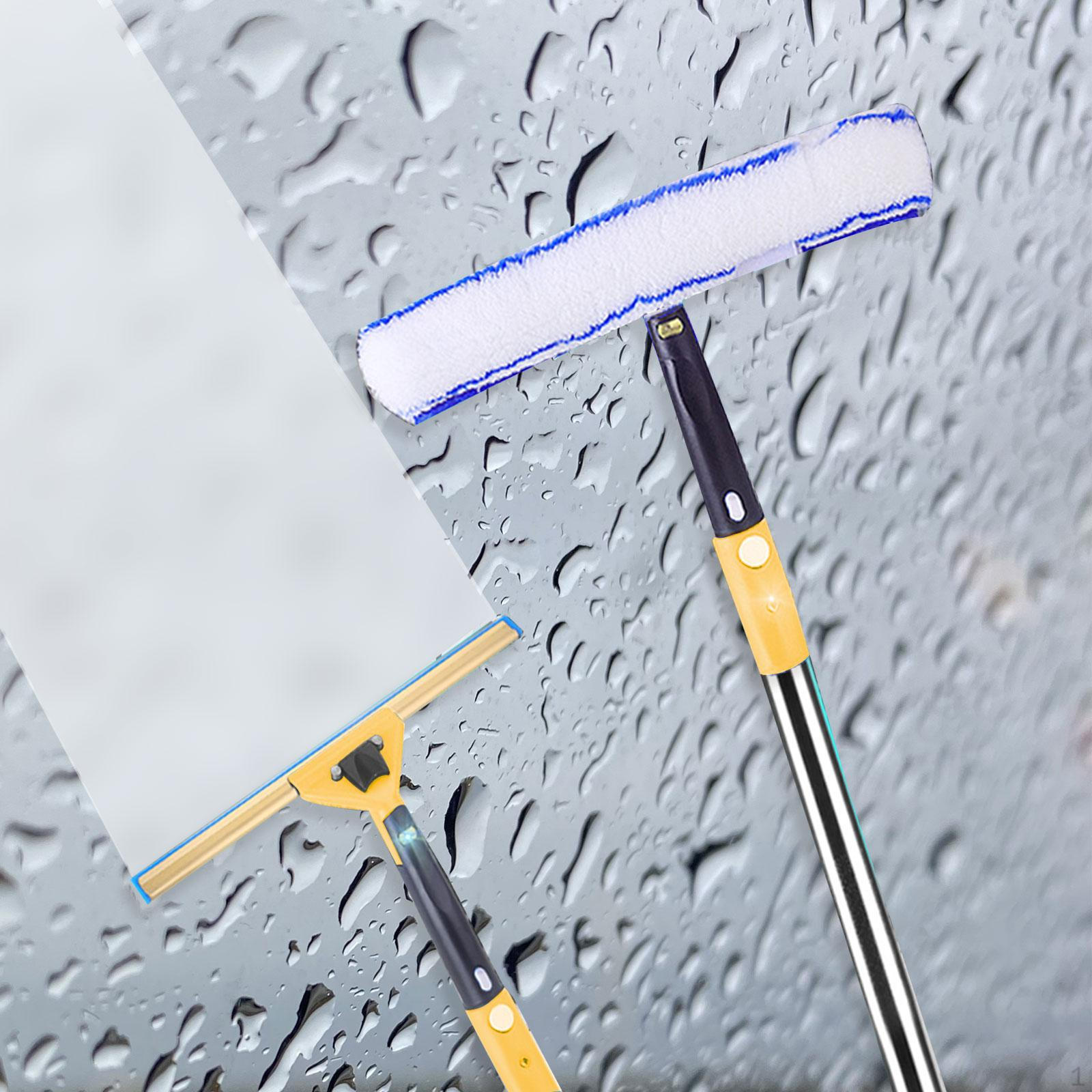 

Набір інструментів для чищення скла з 3 предметів Ракель з водяною мітлою Розсувний поворотний засіб для миття вікон автомобіля жовтий