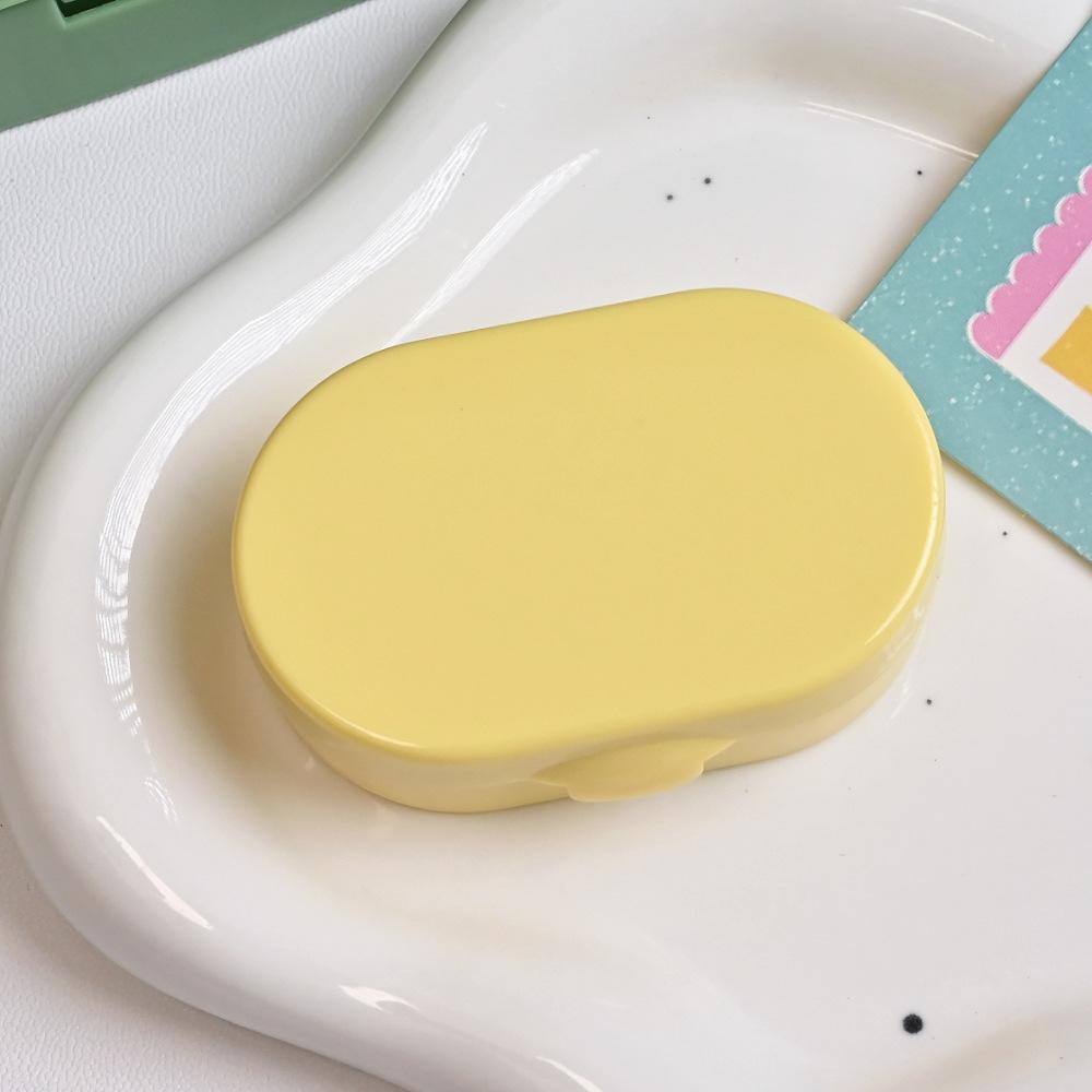 Portable Creamy Color Contact Lens Case with Mirror Leakproof Mini Eye Care Kit Container Travel Storage Box for Women