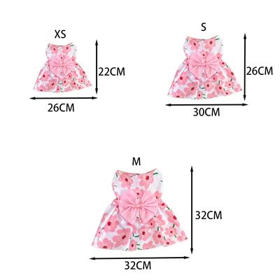 Welpenrock Frühling Sommer Hunde Prinzessinnenkleid Haustierrock Süßes Hundekleid Schleife Spitze für Kleine Mittelgroße Welpen Pudel Chihuahua Hundekleidung