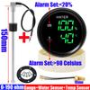 Digitales 2-in-1 Doppel-52mm Messgerät mit Alarm 0-190 OHM Wasserstandssensor für Wasserstandsanzeige + Wassertemperaturanzeige Auto Auto 12V24V benutzerdefiniert