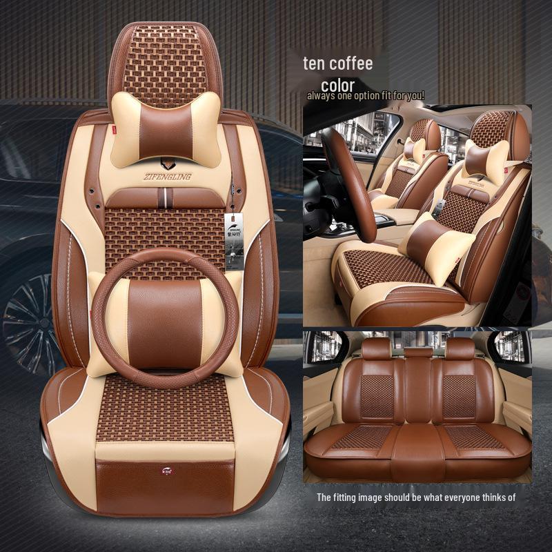 Four-Season Ice Silk Car Seat Cushion for Emgrand Boyue Vision X3 X6 - Cartoon Design