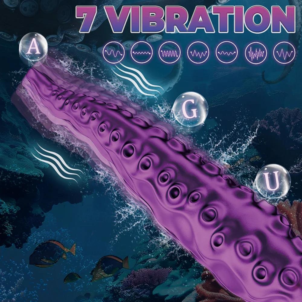 Octopus Tentacle Clitoral Vibrator Vibrating Realistic Monster G Spot Dildos with 9 Vibration Rotation Modes SexToys Penetration