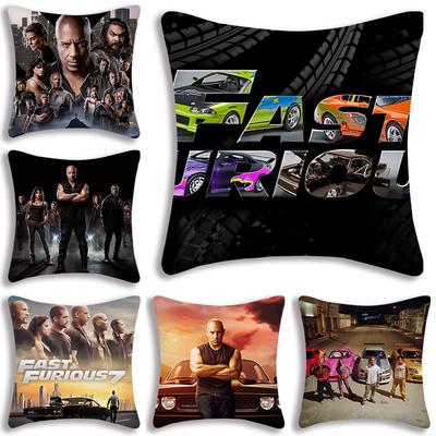 Fast And F-Furious MOVIEs Pillow Covers Cartoon Sofa Decorative Home Double-sided Printing Short Plush Cute Cushion Cover