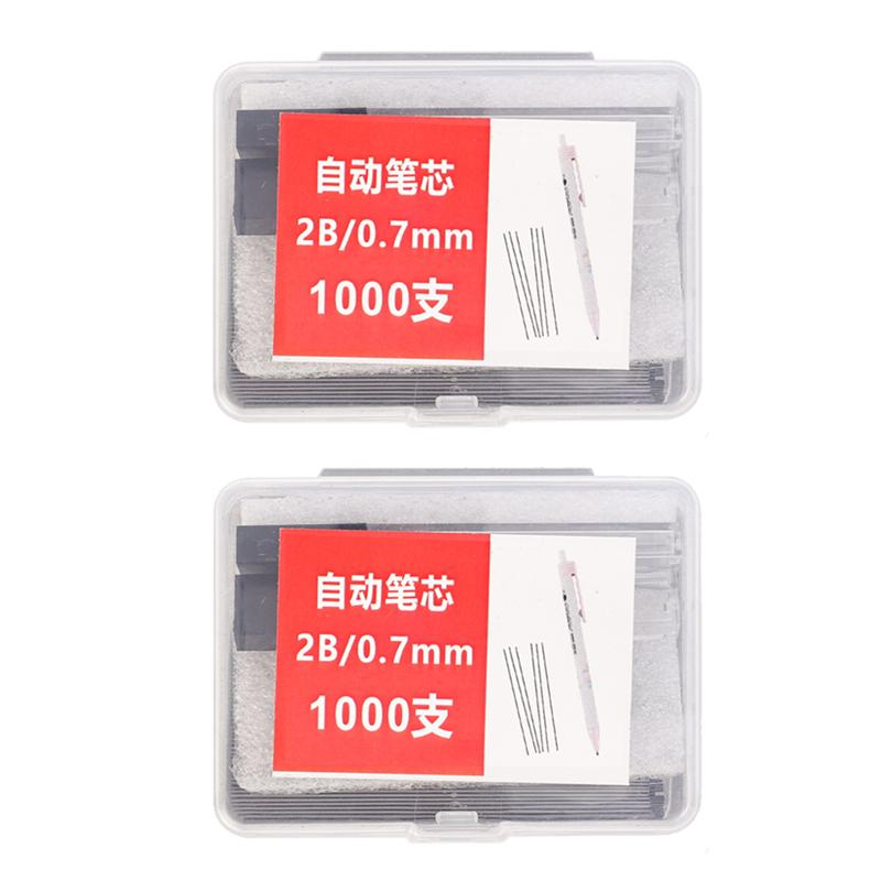 2000-1000Pcs 2B Pencil Lead Refills 0.5/0.7mm Mechanical Pencil Replace Lead Pencil Refill Students Erasable Writing Stationery