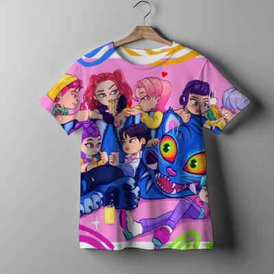 Mode Lässiges Kinder T-Shirt KPop Dämonenjäger Cooles Mädchen Top Lustiges Geschenk Fan T-Shirt KPop Dämonenjäger Vielseitiges T-Shirt