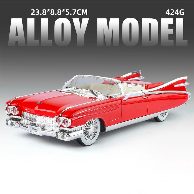 1:24 Cadillac Eldorado Biarritz 1959 Series 62 Latte Art Version Alloy Metal Diecast Model Car Decoration Desktop Display Gifts