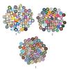 100Pcs/set Flower Jewelry Round Glass Jewlery Printed Glass Cabochons Round Tiles Glass Cabochons Patches Glass Ornament