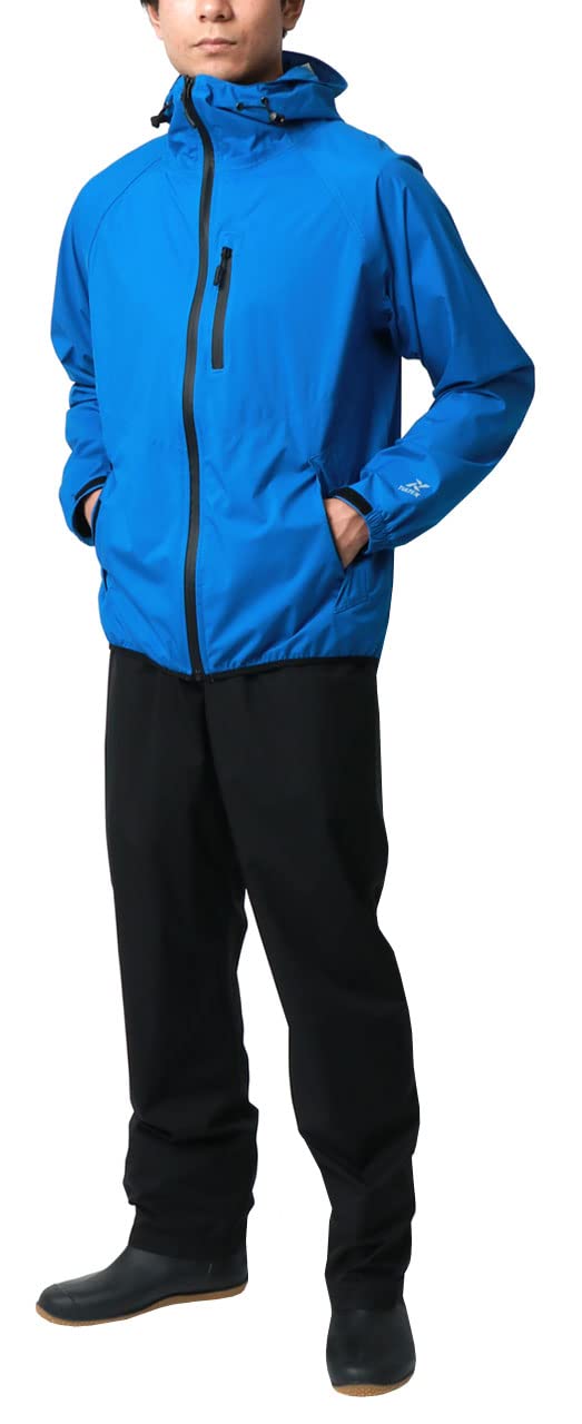 

Rainwear Top and Bottom Water Pressure Resistance Custom Water 3L [Tartex] Men s Set, 10,000mm, Made, Waterproof, Windproof, Repellent, Breathable, синий