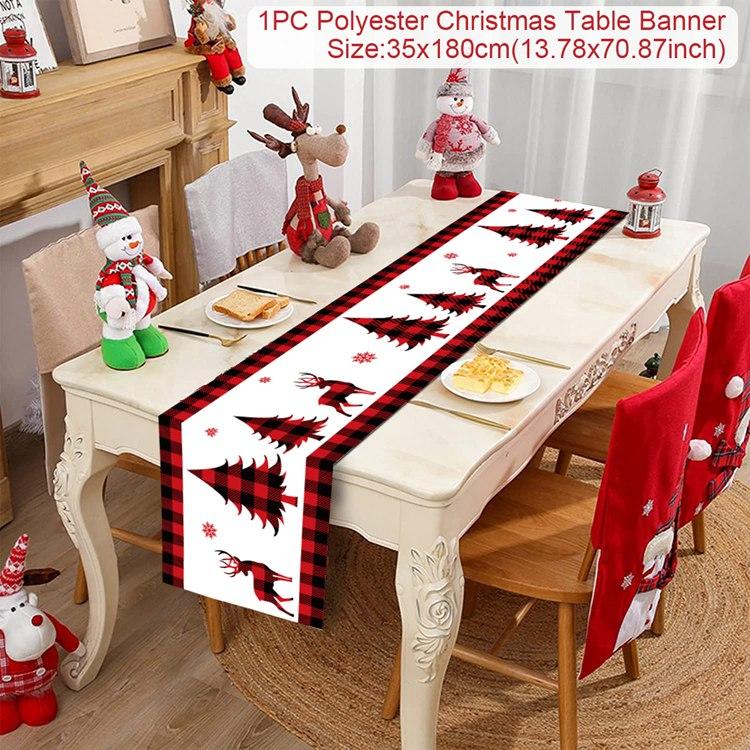 Christmas Table Runner Merry Christmas Decoration for Home 2025 Tablecloth Xmas Ornament Navidad Natal Noel New Year Gift 2025
