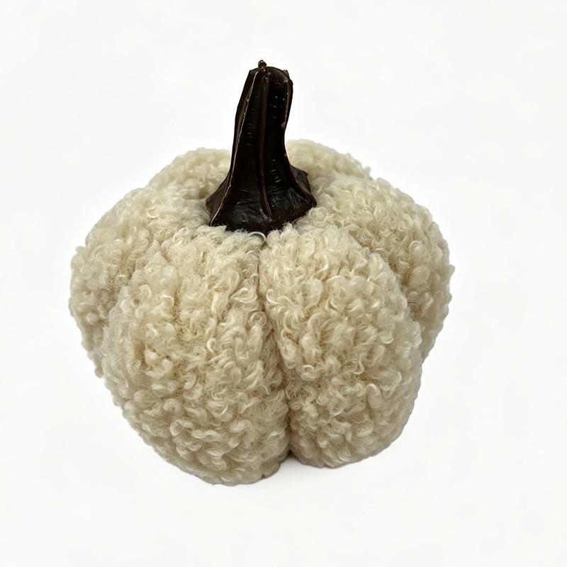 Cross-border Plush Pumpkin Halloween Ornament - Teddy Velvet Lamb Wool Decor.