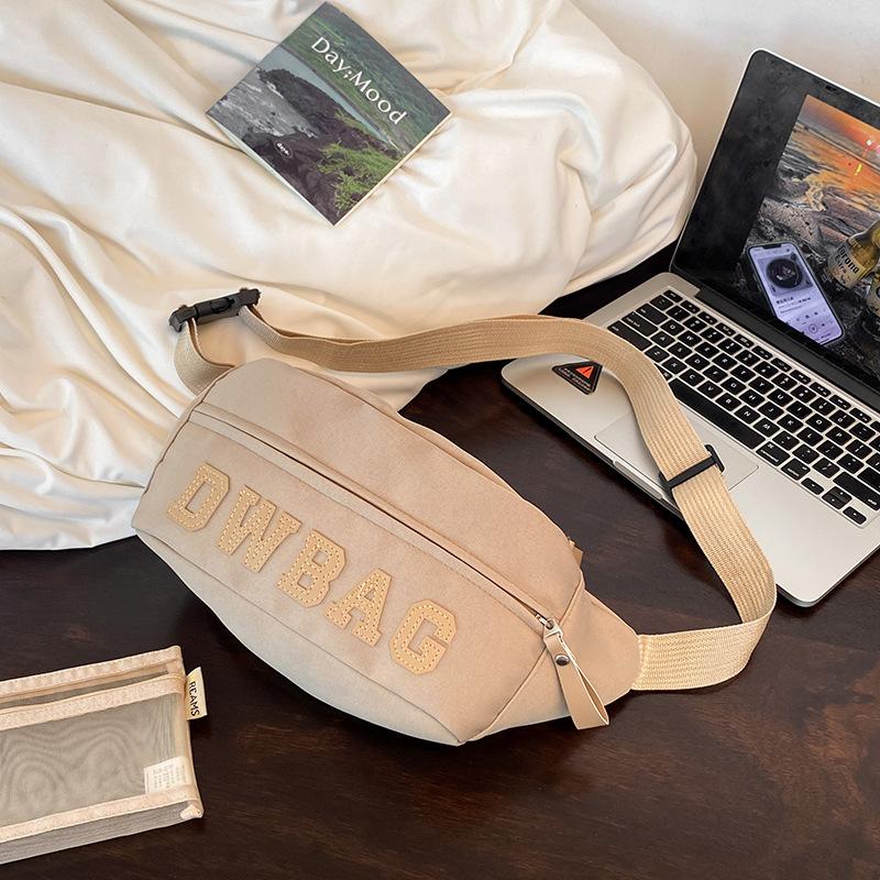 American Retro Trendy Breast Bag Men's Casual Versatile Large Capacity Sliver Bag Sports Riding Nylon Versatile Waist Bag Women