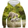 Felpe con cappuccio alla moda casual sportive a maniche lunghe per bambini ragazzo con stampa motivo animale 3D autunnale