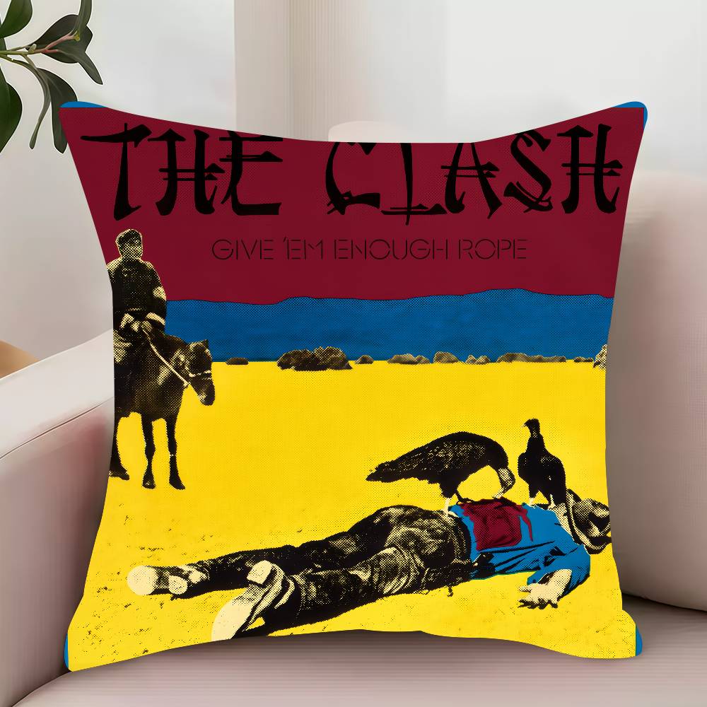 

London Calling T-The C-Clash Pillow Case Decor Protective Covers Comfortable soft for Sofa Living Room Home office 12x12Inch