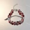 Charming Pink Crystal Floral Bracelet - Court Style Dream Gift for Girlfriend