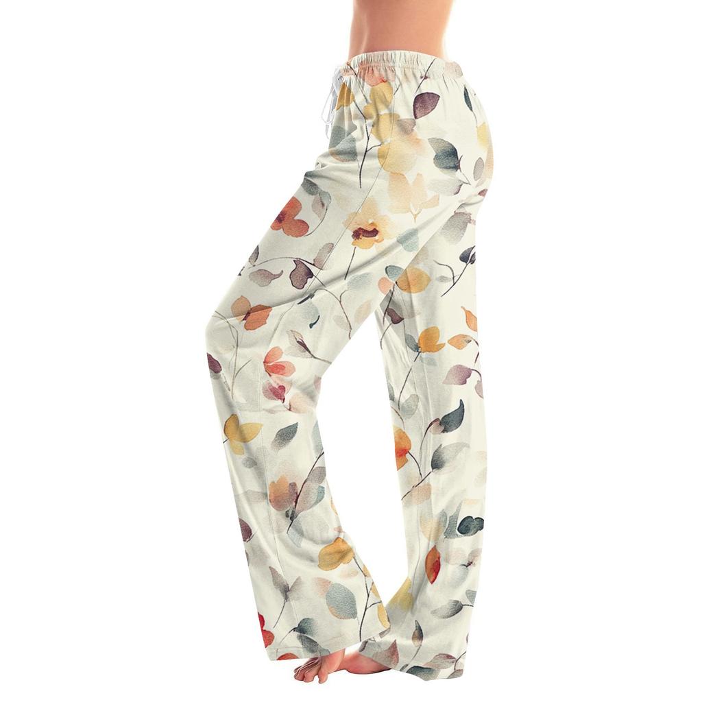 Damenmode Lockere, lässige Freizeithose mit Blumenmuster