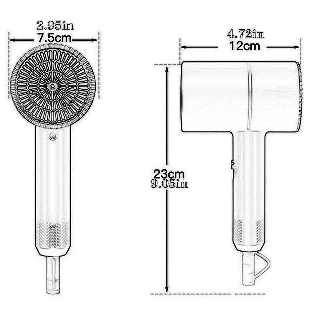 Portable Hair Dryer Strong Wind Hammer Blower Salon Dryer Hair Negative Ionic Hammer Blower Home Electric Blue Light Blow Drier