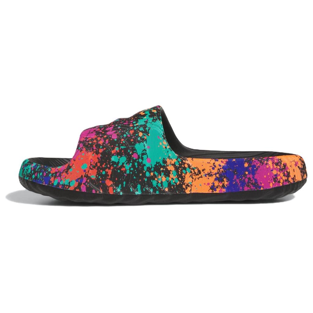 Adidas Adilette 22 Slide Black Paint Splatter Unisex Sneakers Core-Black Semi-Solar-Yellow IF1438