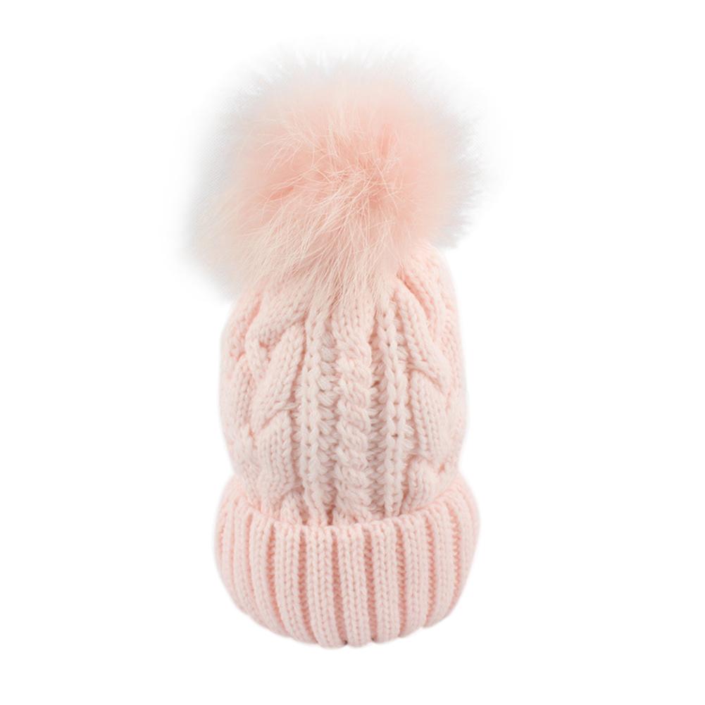 Winter Mom  Crochet Knitted Hat Ball Pompom Beanies Skull Cap for Kids Adult