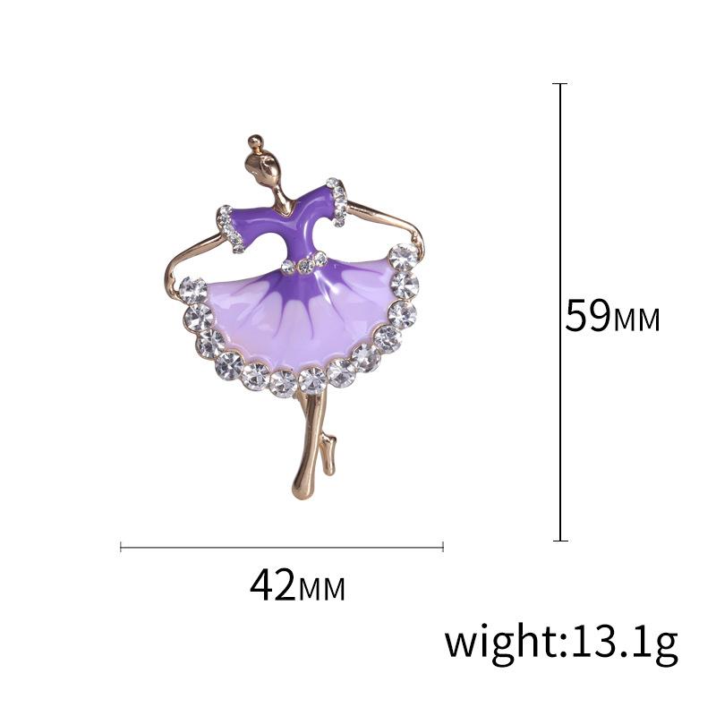 SKEDS Fashion Enamel Dancer Women Brooch Elegant Women Crystal Metal Accessories Creative Brooches Pins Clothing Suit Buckle Pin