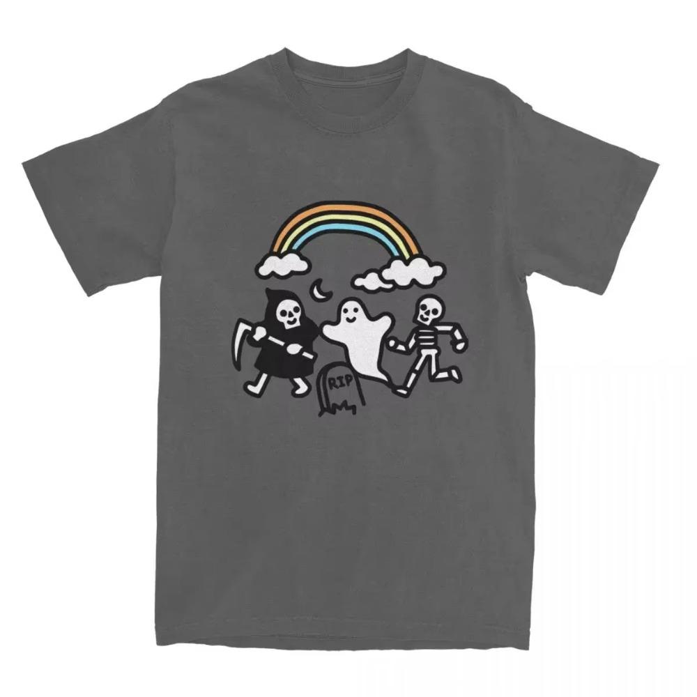 Spooky Skull Death Pals Shirt Apparel for Men Women  Funny Grim Reaper Ghost Tee Shirt Short Sleeve Clothes Unique