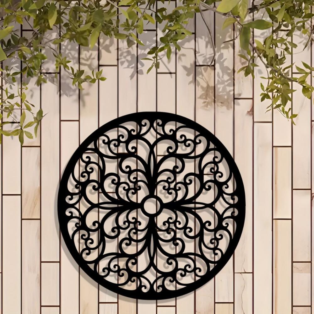 1pc Vintage Rustic Farmhouse Metal Wall Art Medallion Scroll Design for Living Room Bedroom Indoor Decor