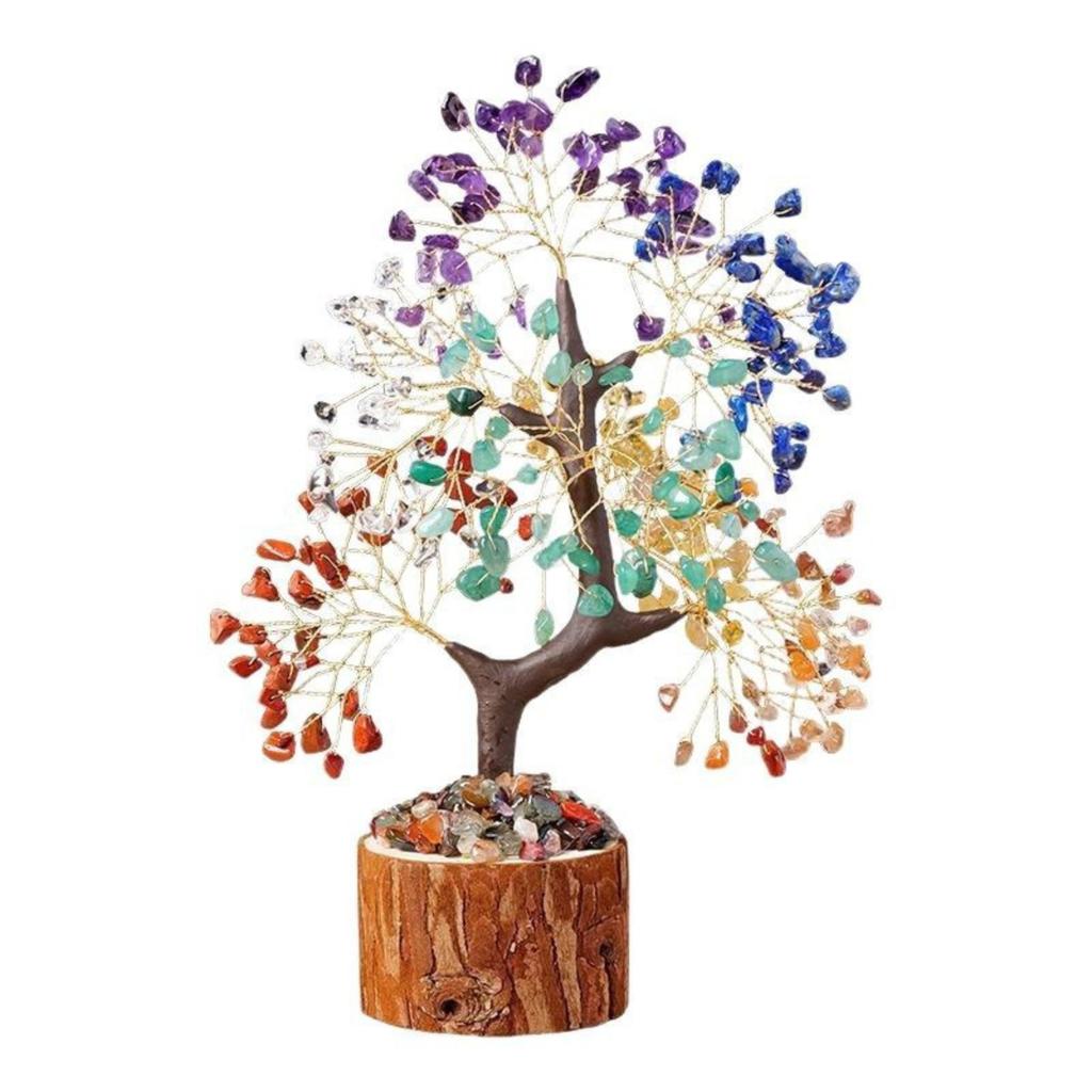 Chakra Baum Geburtstagsgeschenk für Frauen Mama Schwester Freundin Edelsteinbaum Heimdeko