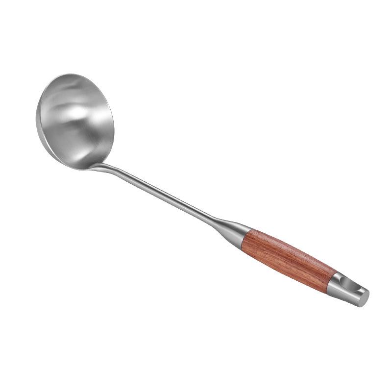 Four-Piece Spatula Set: 304 Stainless Steel & Pear Wood, Anti-Scald Long Handles for Stir-Fry Cooking