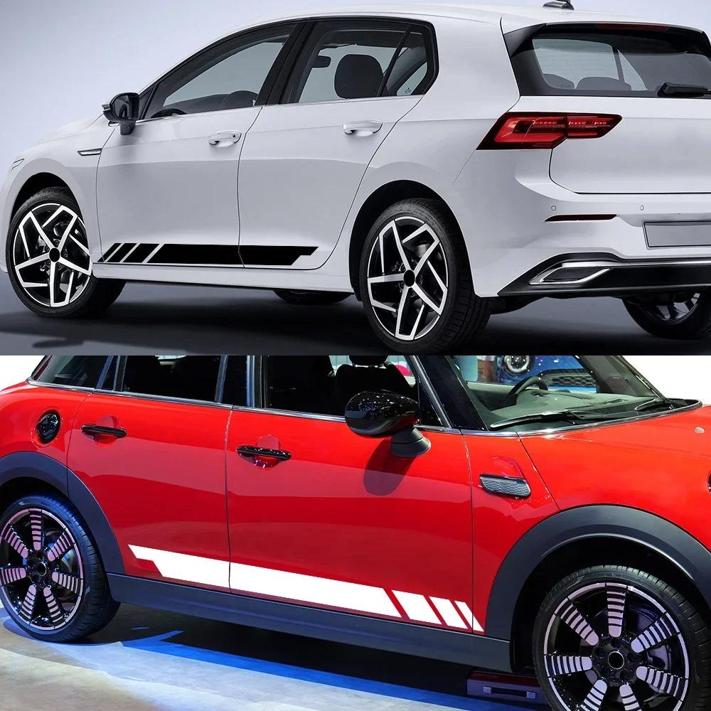 2 Pezzi Adesivi Laterali Portiera Auto Stile Racing Decalcomania in Vinile Per Volkswagen VW Golf 8 7 5 4 6 GTI R MK8 MK7 MK5 MK6 MK4 Accessori Auto