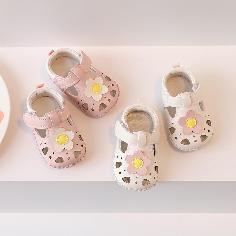 Lauflernschuhe für Baby-Mädchen im Alter von 6-12 Monaten. Einjährige Prinzessinnen-Stil Sandalen mit weicher Sohle, geeignet für Frühling und Sommer.