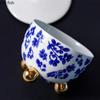 Blue and White Three-legged Ceramic Bowl with Cover Soup Bowl Dessert Bowls Serving Plate Dinner Plates Fruit Plate Salad Bowls