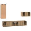 TV Cabinet Set with Drawers 4 pcs Artisan Oak Wood Based Material