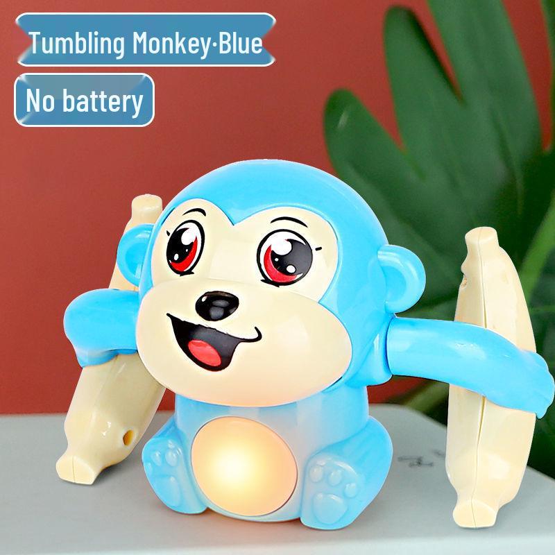 TikTok Electric Tumbling Monkey Toy for Kids – Early Education Light Music Somersault Crawling Monkey