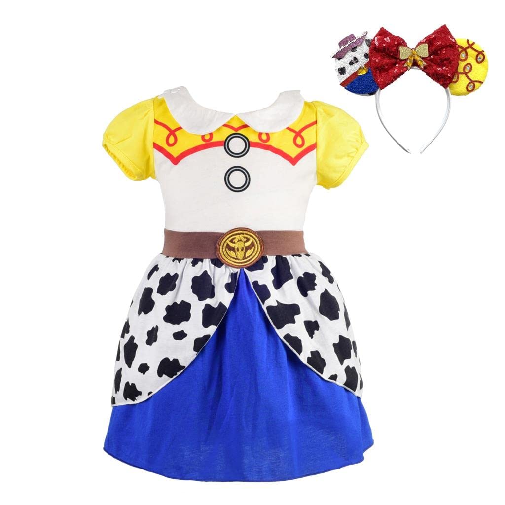 

Dressy Daisy Toddler Jessie Cosplay Cowgirl Princess Halloween Costume with Size Ages Girls Costume, Dress, Headband, 110, 4-5
