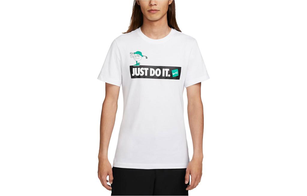 Nike T Shirts Men's White Crew Neck Moderate Straight Fit FJ1511-100