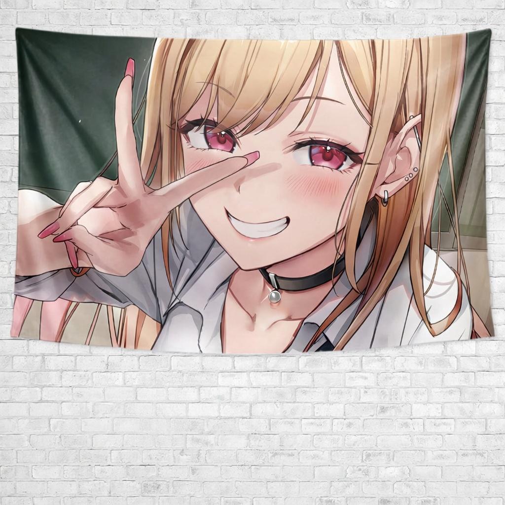 Japanese Anime Cosplay Girl Tapestry Cartoon Art Wall Hanging for Bedroom Living Room Dorm Office Decor