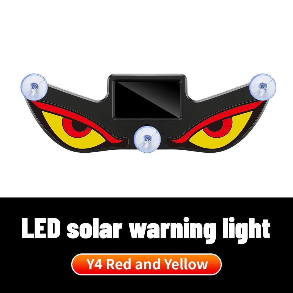 Solar Powered Car Neon Light Wireless Cool Demon Eye Led Ambient Light Suction Cup USB Rechargeable Atmosphere Breathing Lamp