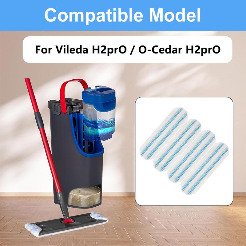 For Vileda H2prO / O-Cedar H2prO Flat Mop Pad Rags Washable Reusable Microfiber Mop Pad Replace Accessories