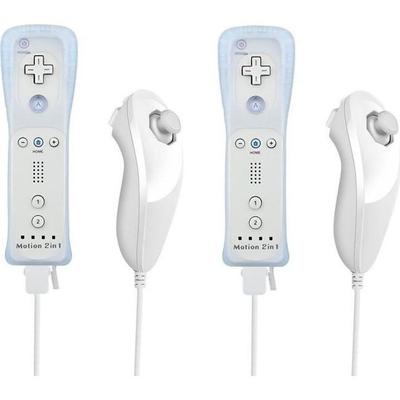 Mando - Nintendo - Wii - 2X Mandos a distancia - Nunchuck - Compatible con Motion Plus
