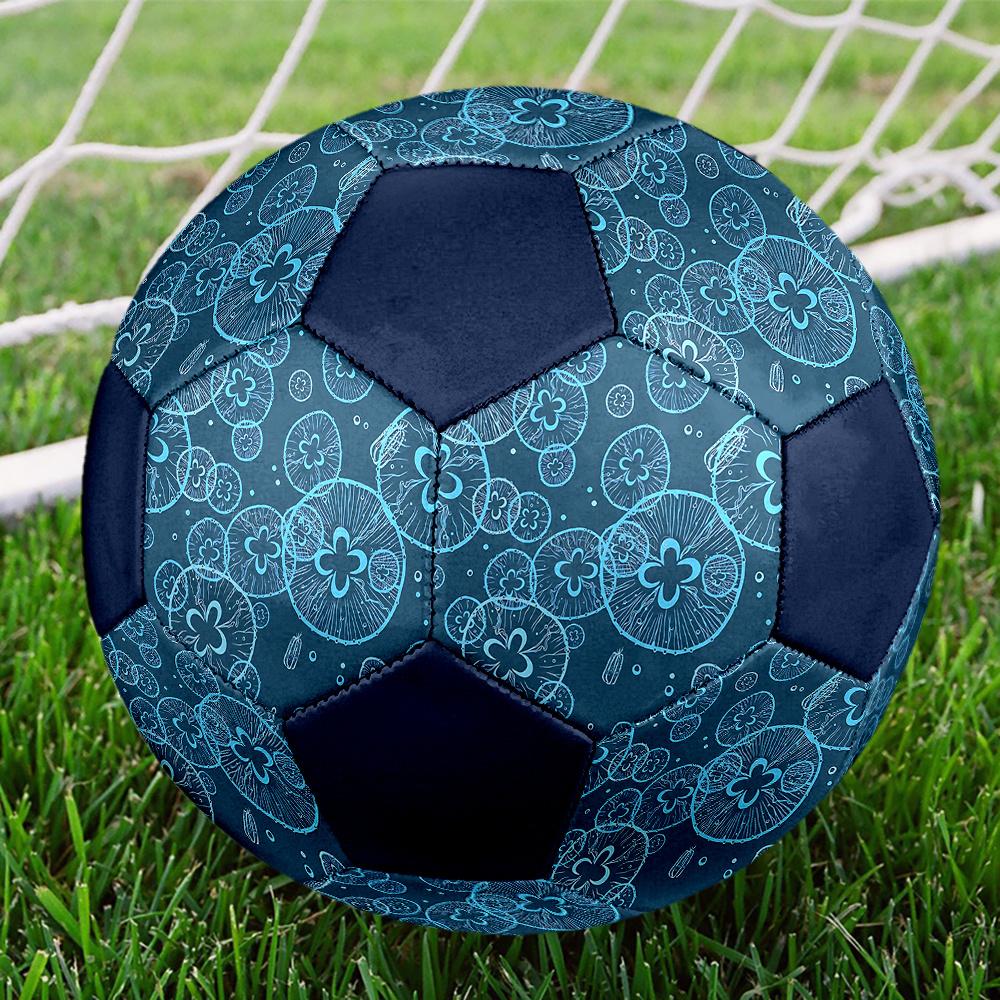 1PC Blue Mushroom Soccer Ball Size 5 Football Machine Sewn Indoor/Outdoor Universal Football A35 Size 5
