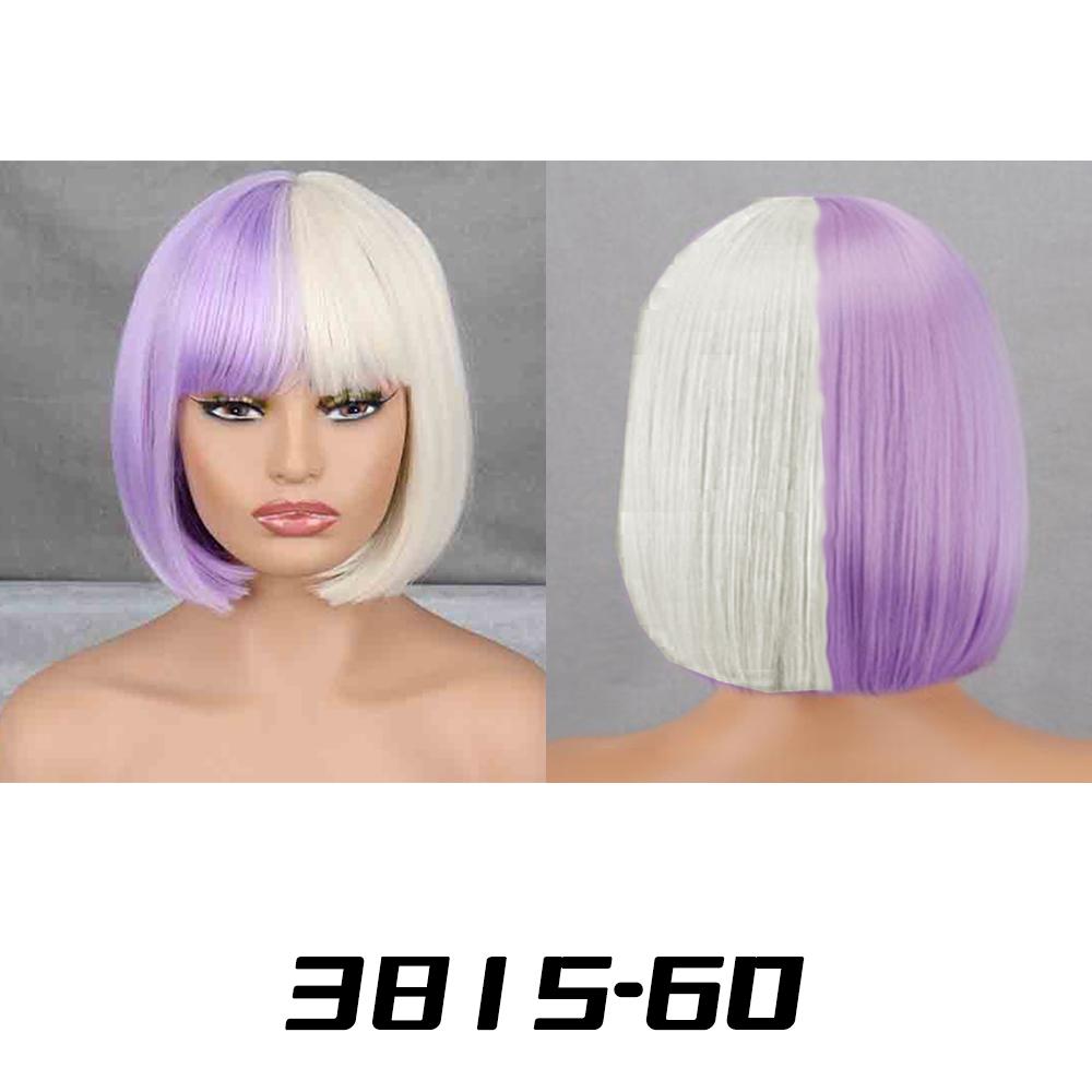 MISSQUEEN Synthetic Chic Bob Wig with Bangs Natural Straight Black Hair Elegant Shoulder-Length Cut Perfect For Women’s Fashion Accessories