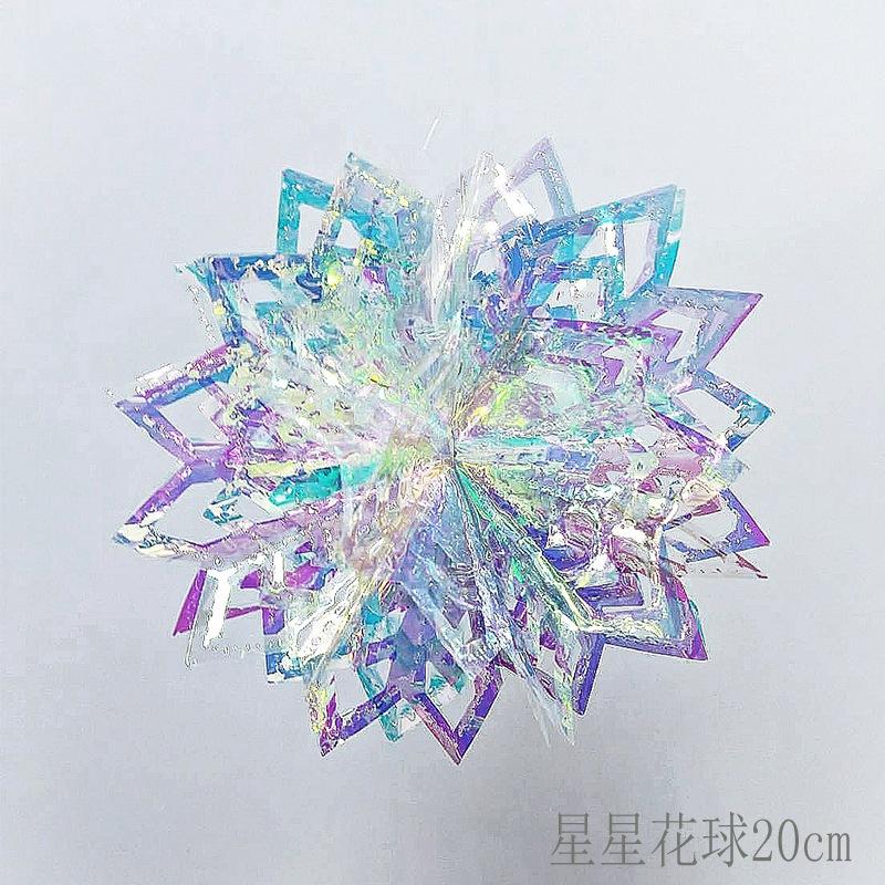 Christmas Hanging Honeycomb Ball Decor Paper Snowflake Garlands Shiny Iridescent Party Decorations Wedding Disco Party Supply