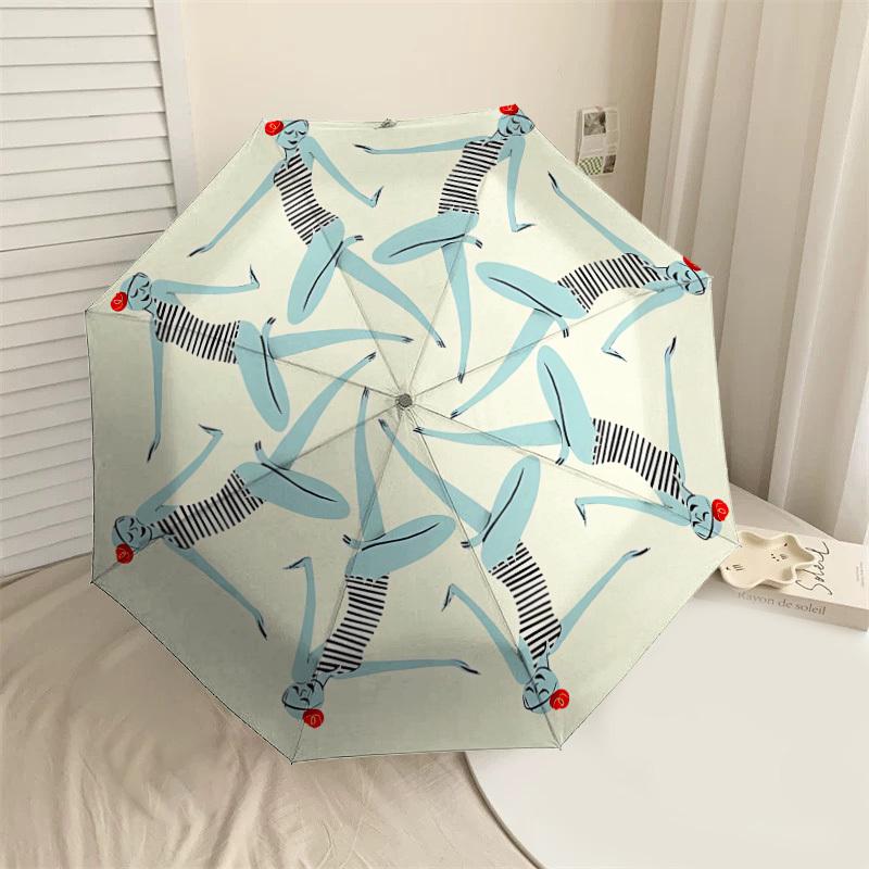 

1PC Striped Swimmers Umbrella-9-Rib Reinforced, Automatic Open, Lightweight & Durable, Cute Fashion Accessory for Outdoor-P0770