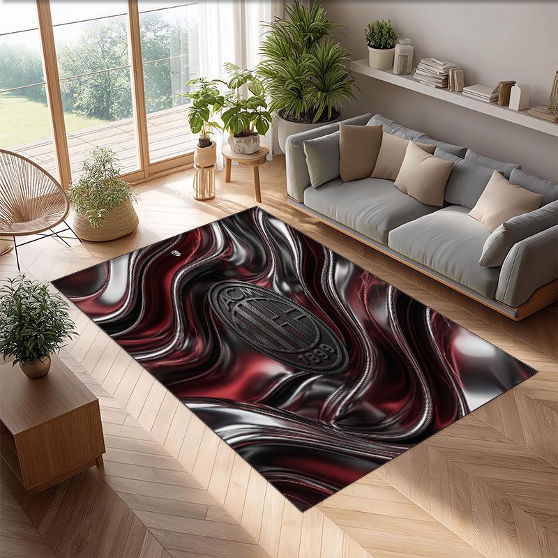 AC Milan Printed Flannel Area Rug Non Slip Soft Polyester Floor Carpet Indoor Decor Mat for Bedroom Living Room Sofa Game Room Home Decoration