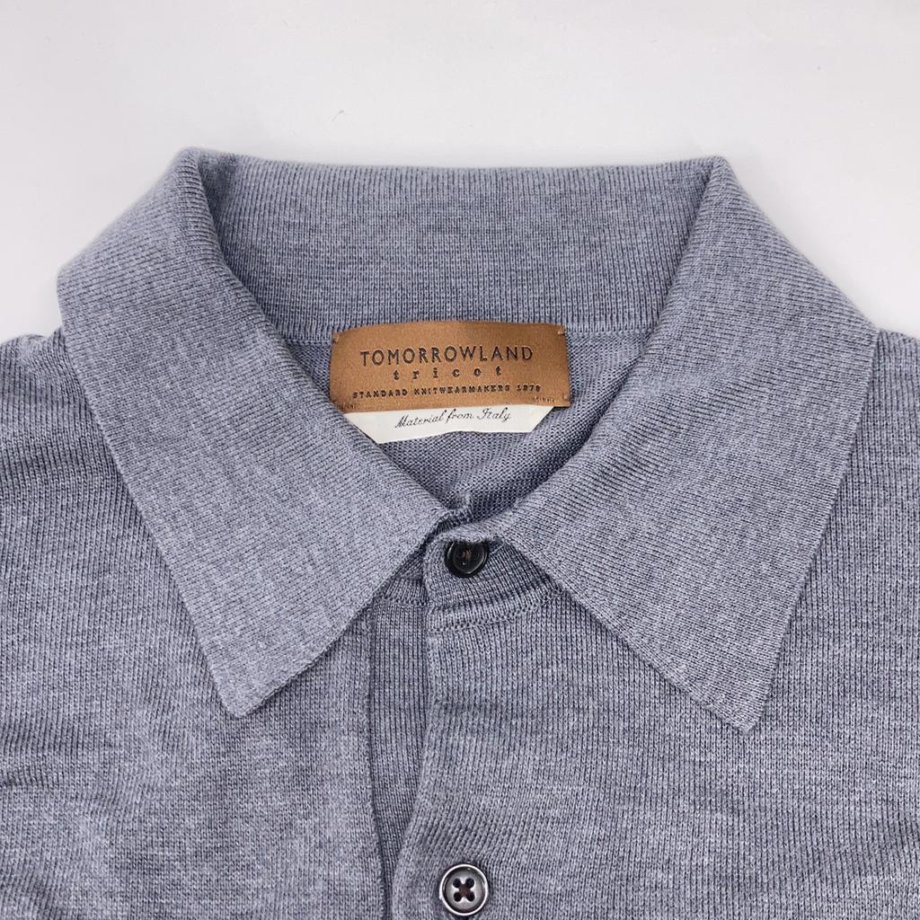 TOMORROWLAND 61-02-12-02002 Gray Silk Cotton Knit Polo Shirt SESIA Tops M grayUsed
