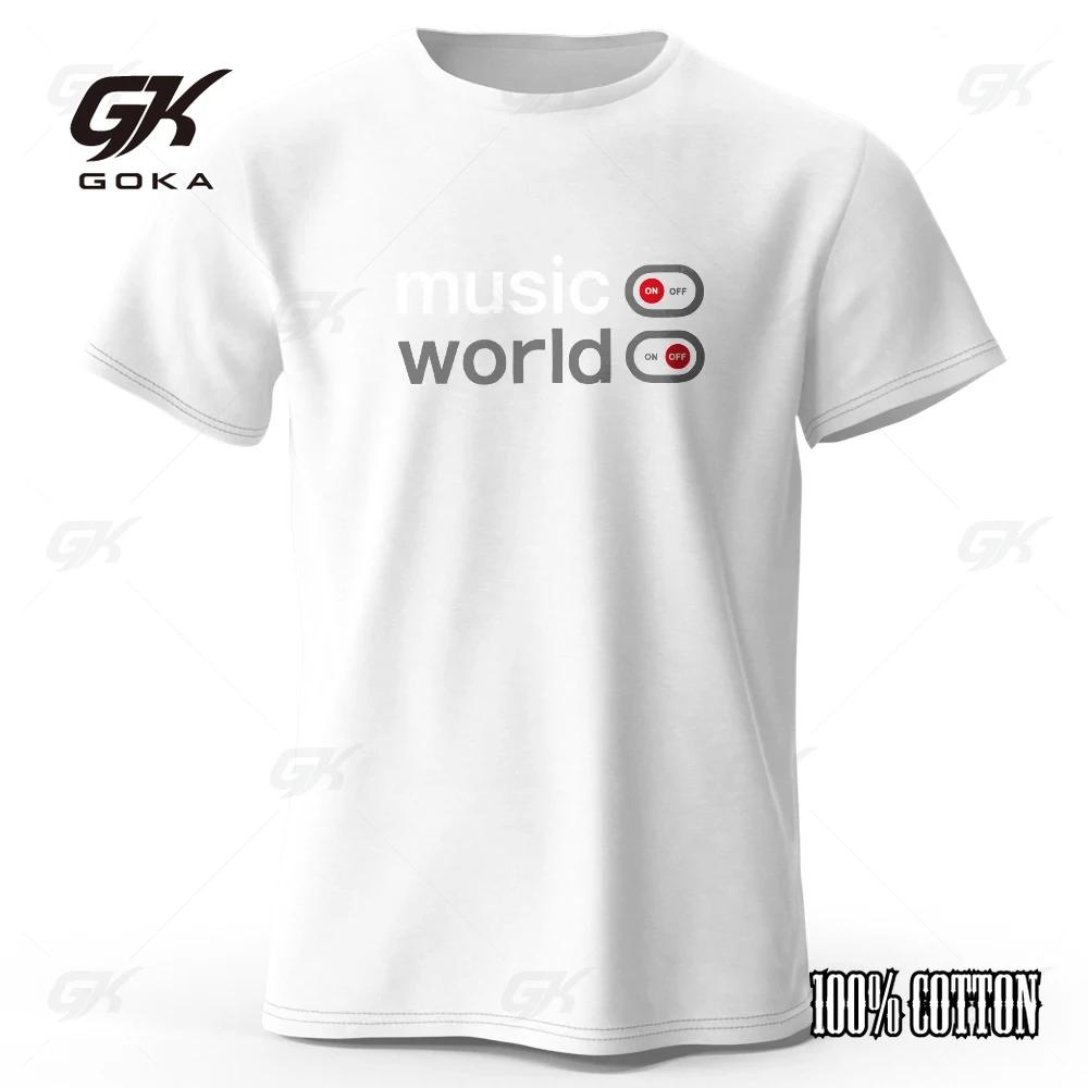 Mens Music World Printed TShirt 100 Cotton Oversized Classic Funny Graphic Tees for Men Women Summer Tops