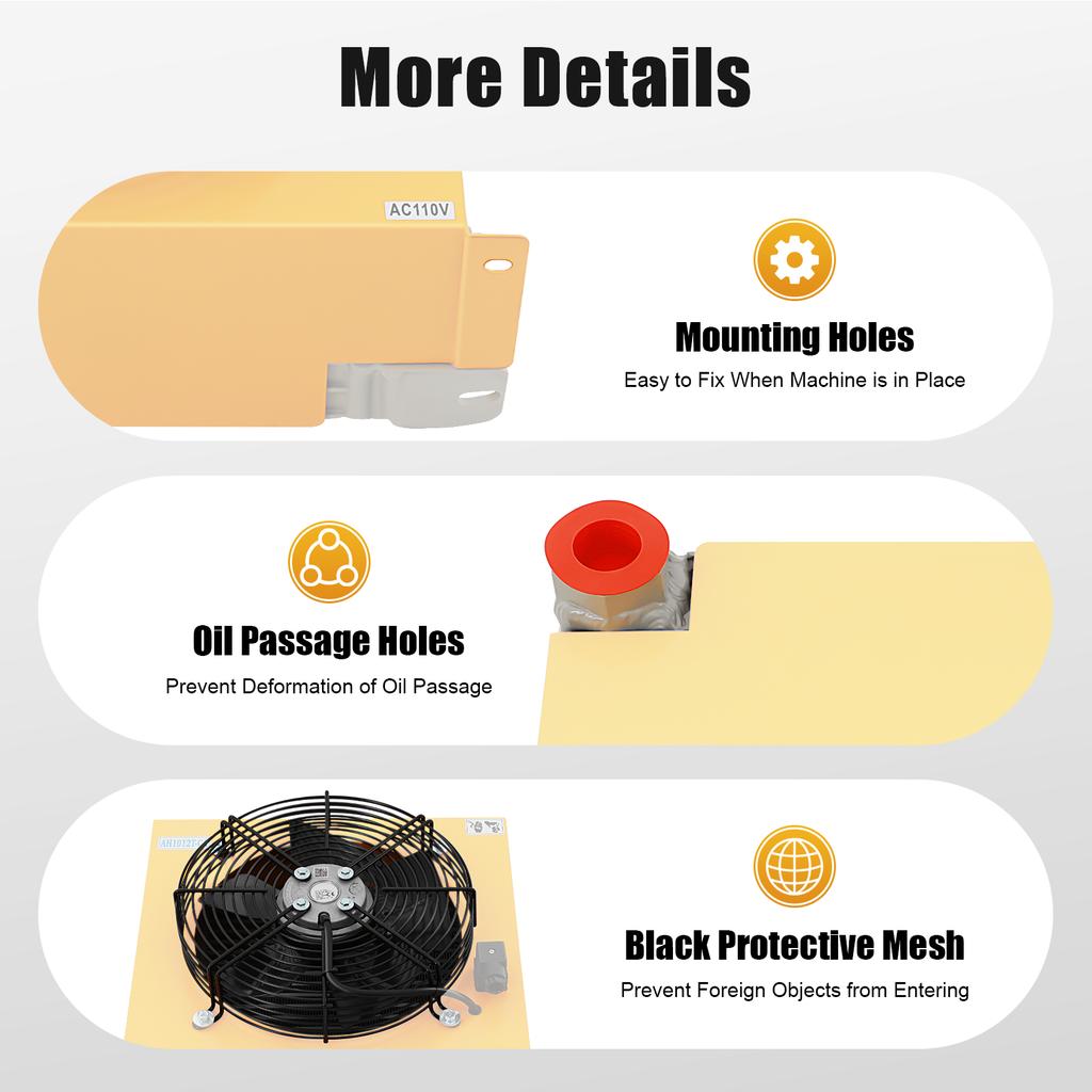 Industrial Hydraulic Oil Cooler 5.6KW 100L/Min AC 110V for Engineering Construction Machinery CNC Machine Tools Hydraulic System