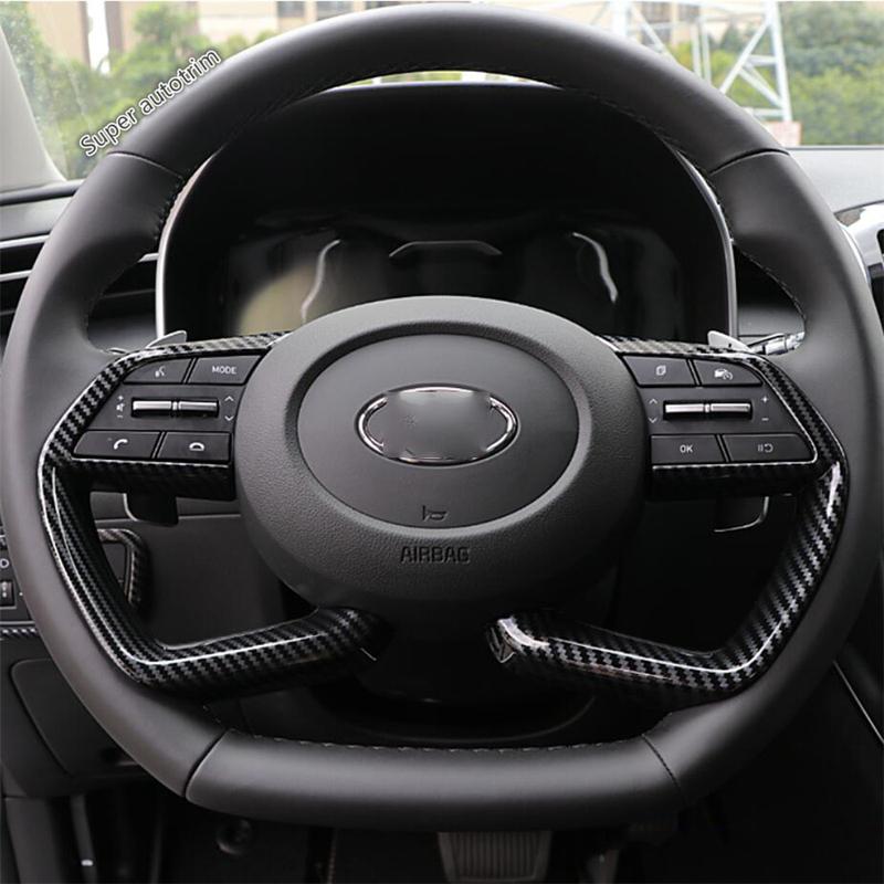 Dashboard Panel Strip / Pillar A Air Outlet / Water Cup Cover Trim Carbon Fiber Accessories For Hyundai Tucson NX4 -